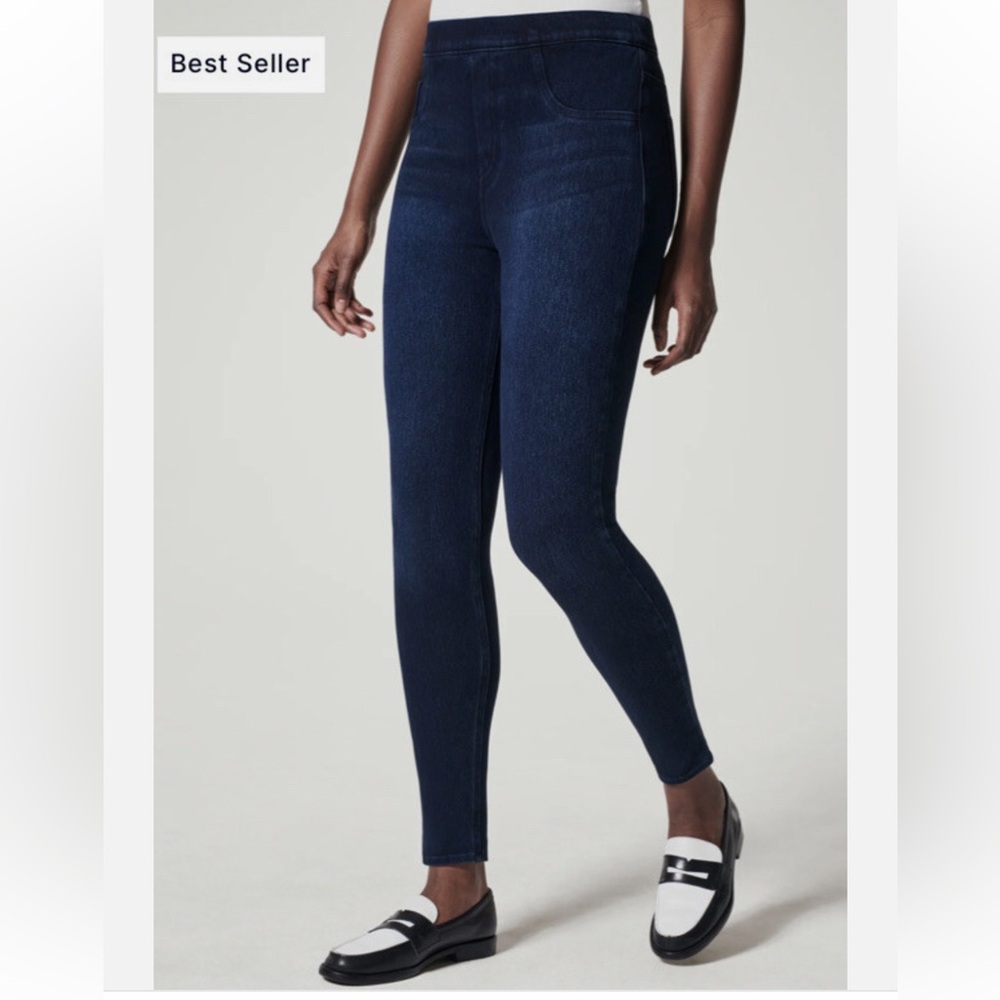 Spanx Dark Wash Twilight Rinse Ankle Jean-ish Legging Jeans